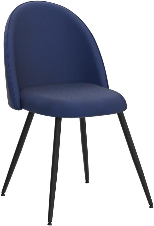 Dining Chairs Upholstered Set of 4, Modern Mid Century Home Kitchen Living Bedroom Chairs for Table, Navy Blue Dining Room Side Chairs Velvet with Padded Seat & Backrest for Small Spaces
