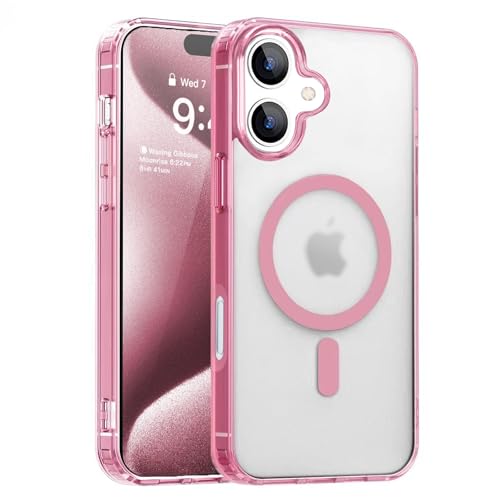 Coque translucide mate pour 16 Plus rose protection antichoc dos rigide