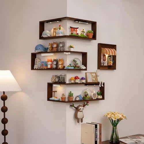 Smart Corner Shelves That Light up Your Space, Corner...