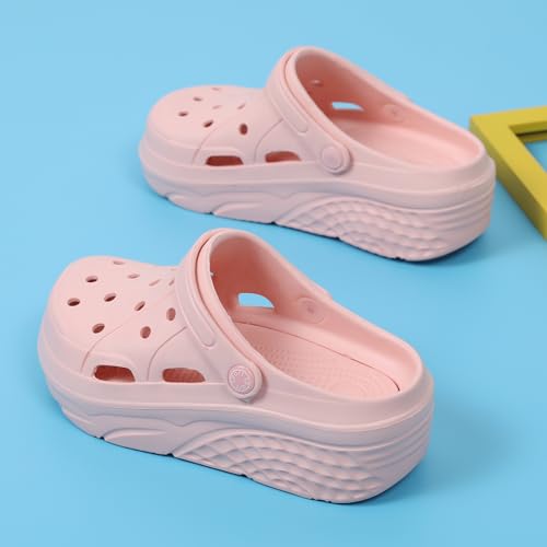 Image of FLIOZY Women's Gardener Platform Clogs Slippers Hight Heels Mules Clog Wedge Sandals Outdoor Beach Shoes