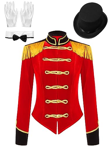 Ensemble dompteuse de cirque femme grande taille S-4XL body et veste longue