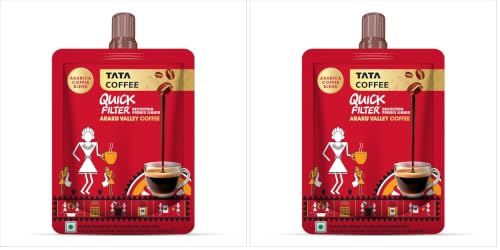 Image of Tata Coffee Quick Filter Decoction Liquid, Araku Valley Coffee, 100ml Pouch, Flavoured Instant Coffee Chicory Decoction, Liquid Filter Coffee, Easy to Make (Pack of 2)