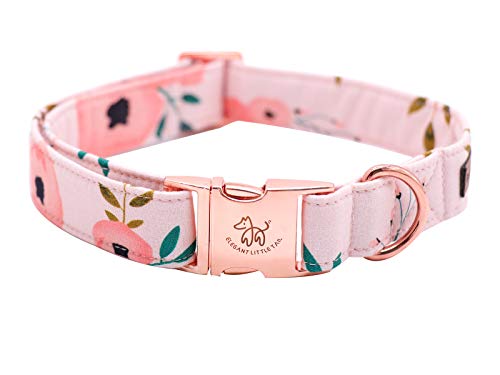 Elegant little tail Hundehalsband, Komfortables Hundehalsband mit Schleife, Rosa Blumenmädchenhalsband Verstellbare Hundehalsbänder für kleine, mittlere und große Hunde