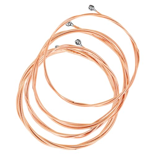 Kisangel 4pcs String Strings Acoustic Bass Guitar Bass Instruments Accessories Bass Accessory Bass Parts Instrument Parts Bass Supply Bass Accessories Hexagonal High Carbon Steel Core