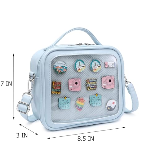 Image of Compact Square Ita Crossbody Purse Pin Display Messenger Shoulder Bag | Shoulder Bag Suits Cosplay And Daily Commutes