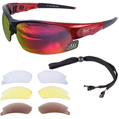Rapid Eyewear 'Edge' Rot POLARISIERTE Sport Sonnenbrille Cover