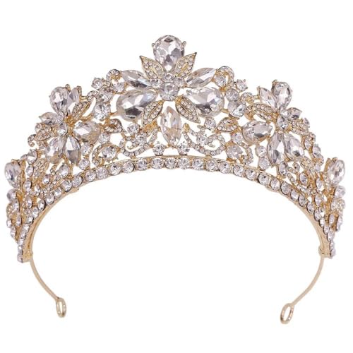 Women's Flower Crystal Bridal Wedding Crown Elegant Hair Accessories For