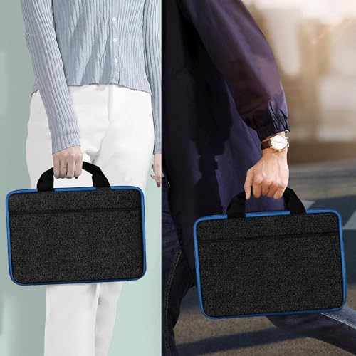 Image of Hseok Laptop Case 13.3-14 Inch Sleeve,TSA Shockproof Computer Handbag,Compatible with MacBook Neo /Pro 14 M5 /M4 /M3 /M2 /M1,All Models 13.3 inch MacBook Air /Pro,XPS 13 /14,Most 13-14 Notebooks,Black-Blue