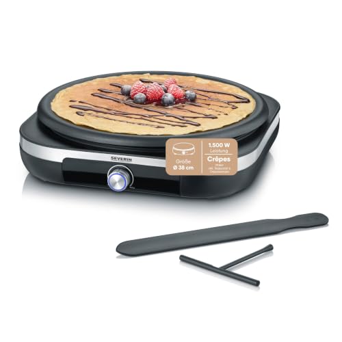 SEVERIN Crêpes Maker, Crepeseisen für süße Crepes und herzhafte Galettes, Crepesmaker mit...