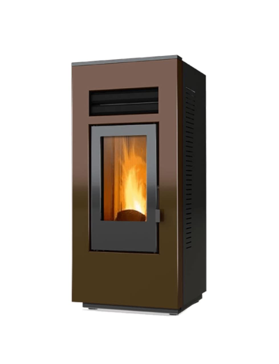 Estufa De Pellet Canalizada Optima Modelo One 10 C Ventilada Color Bronce