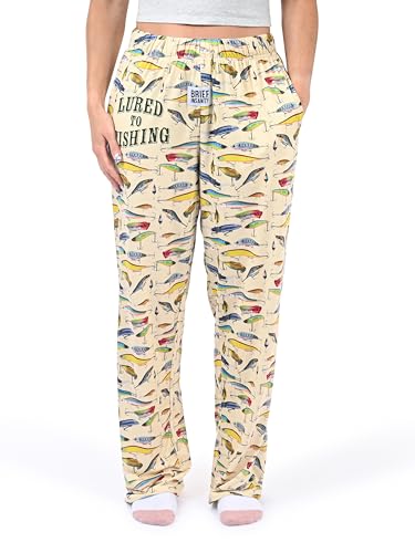 Lured to Fishing Pajama Pants for Men | Humorous, Funny, Novelty Bottoms | Loungewear for Anglers
