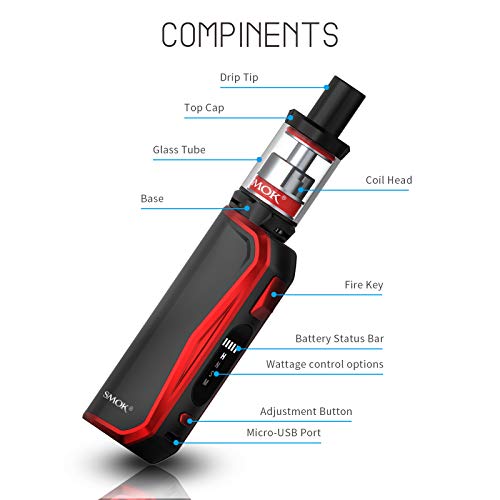 SMOK-Priv-N19-Kit-BlackRed-E-Cigarette-Vape-Starter-Kit-No-Nicotine
