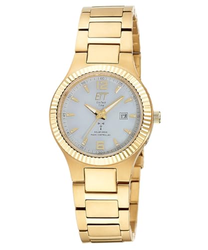 ETT Eco Tech Time Funk Solar Damen Uhr Analog mit Titan Armband ELT-11673-12M