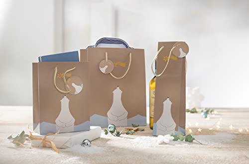 SIGEL GT050 Gift bag small, brown, 17 x 23 cm, brown/blue/white/yellow - Image 2
