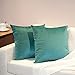 OSVINO Housse de Coussin 45x45 cm Turquoise Lot de 2 Taie d'oreiller Carrée Housse de Coussin Velours avec Fermeture Eclair pour Canapé Salon Chambre Moderne et Classique