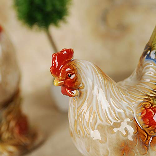 Figurine de coq en céramique faite main, statue de coq