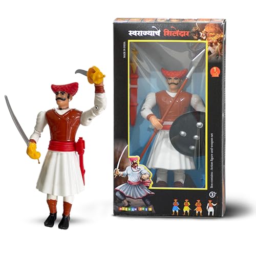 Image of Swarajyache Shiledar - The True Super Hero - 6 Inch Tall Action Figure with Accessories (Mawala, White)