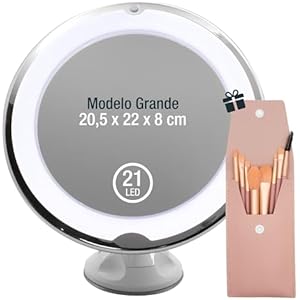 Espejo Maquillaje con luz - Espejo baño con luz - Espejo Maquillaje - Espejo Aumento - Espejo Aumento con luz - brochas de Maquillaje-Benson