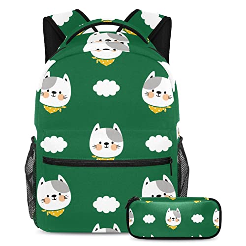 Sac à dos chat résistant avec trousse pour organiser toutes les fournitures scolaires
