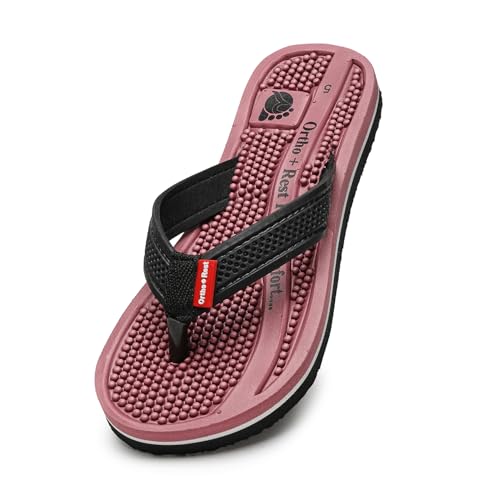 Image of Ortho + Rest Men's Flip Flops with Acupressure Footbed | Soft Doctor Slipper for Pain Relief | All Day Wear Slipper | Stimulate Blood Circulation, Relieve Foot Tension and Relaxation