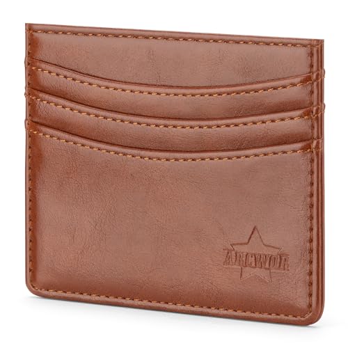 Image of Slim Wallet Minimalist Front Pocket RFID Blocking Men and Women Leather Wallets