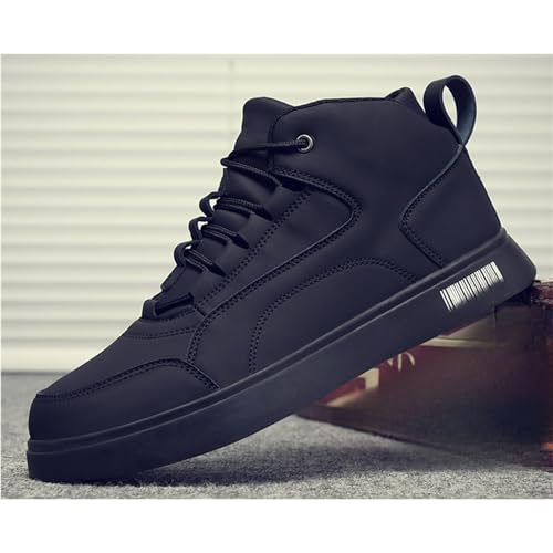Men's Leather High Top Lace Up Fashion Sneakers Casual Non-Slip Flat Ankle Boots Comfort Walking Travel Shoes4