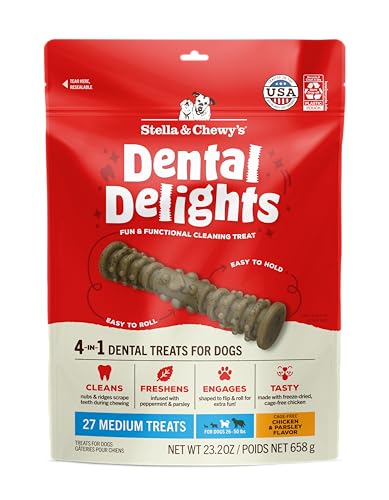 Stella & Chewy's Dental Delights with Freeze-Dried Chicken - Medium Dental Treats for Dogs, 23.2 Ounce Bag - image 1