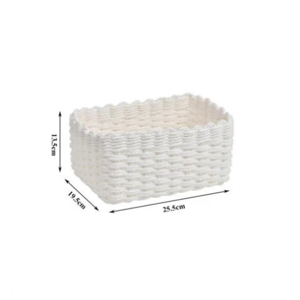 Blausky Pack of 1 L (25.5 x 19.5 x 13.5 cm) Braided Storage Basket Made of Paper Rope - Image 2