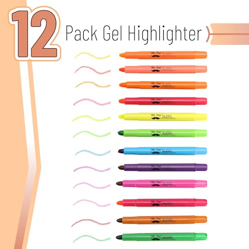 Image of Mr. Pen- No Bleed Gel Highlighters, Colorful, 12 Pack