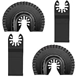 LEILUO 4Pcs Black Large Size Diamond Oscillating Multi Tool Blades for Grout Removal Alloy Tool Cleaning Mortar Fit DeWalt Milwaukee Makita Ryobi and More