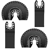 LEILUO 4 Pcs Carbure de tungstène Multitool Set de lames de scie pour le décapage de joints Outil universel oscillant Accessoires avec sac de rangement Compatible avec DeWalt Makita et plus encore
