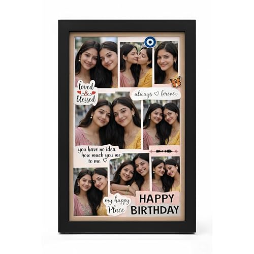 Image of Personalized Photo Frame 8x12 Inch | Custom Collage Photo Frame Gift for Birthday, Anniversary, Couple, Friends | Acrylic Sheet with MDF Back | Wall Decor Memory Frame (D-10)