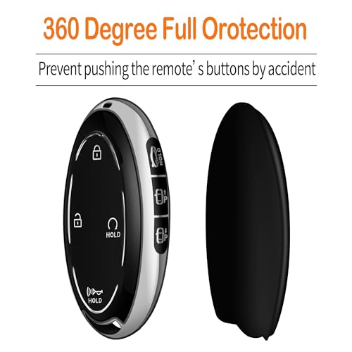 Sindeda Key Fob Cover with Keychain Soft Full Protection Key Shell Key Case Compatible with Hyundai 2023 2024 2025 Ioniq 6 Grandeur GN7 KONA Smart Key (Silver, 7 Buttons) by Sindeda - Used condition - Image 4