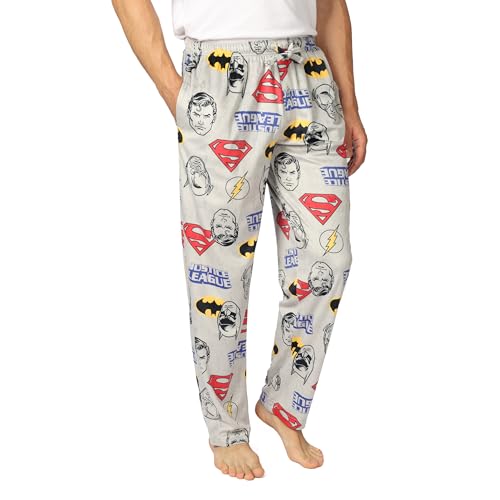 Justice League mens Pajama Pants, Lounge Bottoms With Drawstring, Ultra-soft & Comfortable