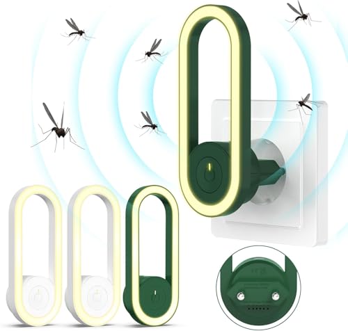 Repelente Ultrasónico de Plagas, Electrónico Repelente Mosquitos Insectos Control para Interiores, Antimosquitos Electrónico para Ratones, Arañas, Cucarachas, Moscas(4 Paquetes)