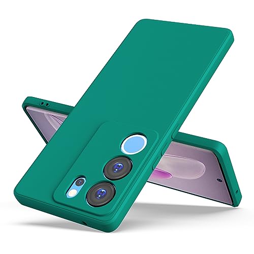 Image of Kapa Matte Protective Lens Flexible Back Cover for Vivo V29 / V29 PRO (5G) | Slim Silicone with Soft Lining Shockproof Full Body Bumper Case (Green)