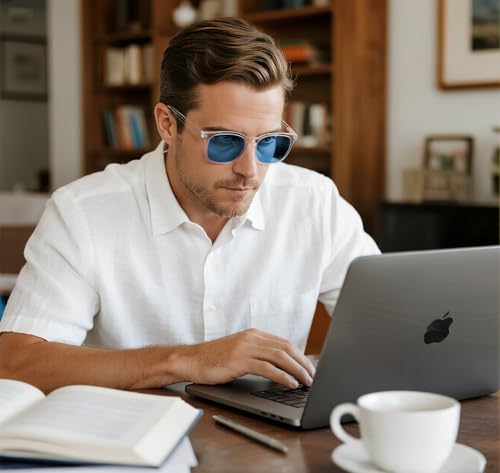 Image of 99.9% Blue Light Blocking Glasses For Men Women Anti-Fatigue Computer Gaming Sleep Glasses Reduce Eye Strain
