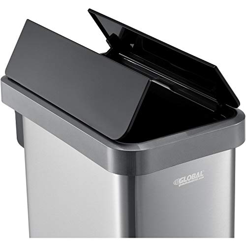 Caneca de basura rectangular acero inoxidable 12 gal miniatura 3