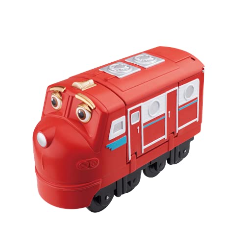 Chuggington EU890101 Pop Wilson | Surprise Transformation Train Toy, Free-Rolling Wheels | 5 Inch Scale | Ages 3 & Up, Red