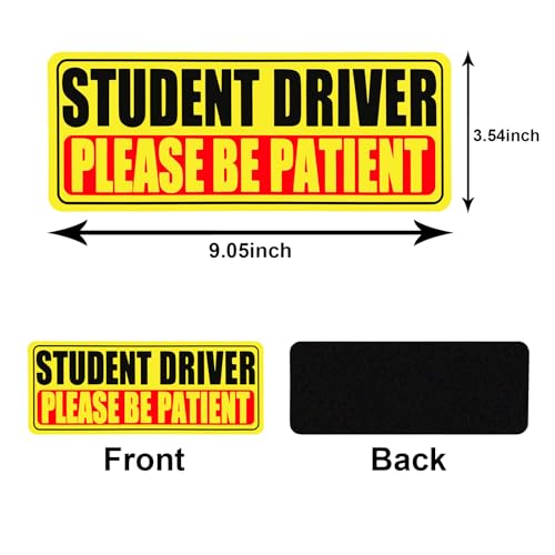 Student Driver Magnet for Car, 3 Pack Please Be Patient New Student Driver Sticker Safety Warning Reflective Signs, Reusable Magnetic Reflective Rookie Drivers Bumper Sticker - Image 4