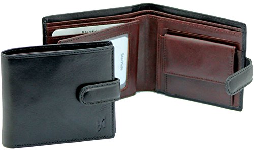 STARHIDE Men's Designer Luxury Soft Tri Fold Leather Wallet Gift Boxed
