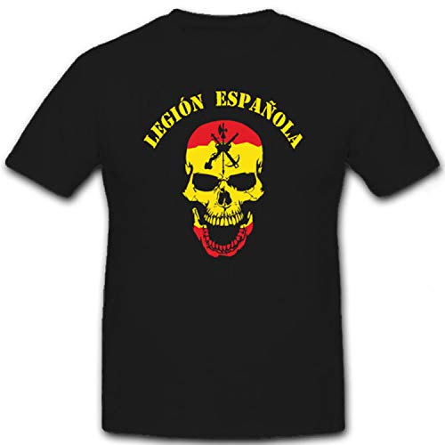 T-shirt Legión Española #6617 noir avec motif tête de mort en coton