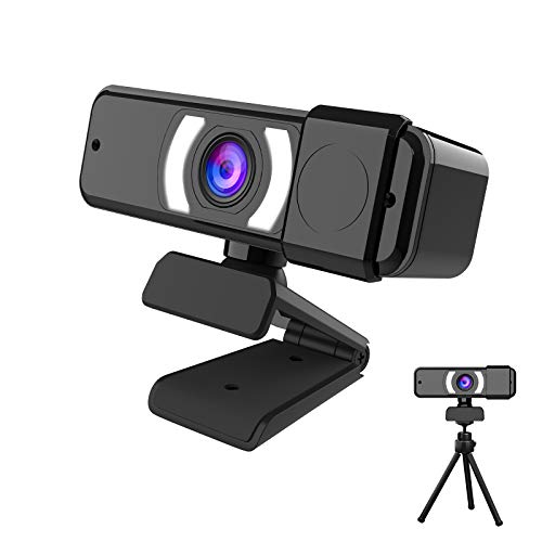 EBODA 1080P Webcam with Microphone & Privacy Cover & tripod, HD USB Web Camera for Computer/PC/Laptop, Plug and Play, 110°View,for Video Calls/Conferencing, Zoom/Skype/Teams Meetings, Gaming, Teaching