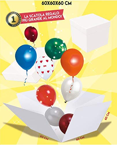 MiFiesta Big Skatush Scatola Regalo Porta Palloncini 60x60x60 cm