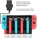 Charging Dock for Nintendo Switch & Switch OLED Model Joycons, Switch Controller Charger Dock Station for Joycon Charges up to 4pcs, Charging Stand Station for Nintendo Switch/OLED Model (Black)