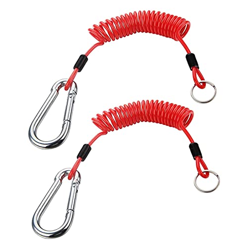 Fizlig 6 Foot Breakaway Trailer Cable - Trailer Brake Safety Cable Spring Towing Coiled Wire For Rv Trailer Emergency Camper (2 Pack) #TOP7