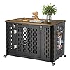 Dog Crate with Cushion 38 Wood Heavy Duty Dog Crate Furniture with Flip Top Wheels for High Anxiety Dogs Escape Proof Pet Cage for SmallMedium Dogs