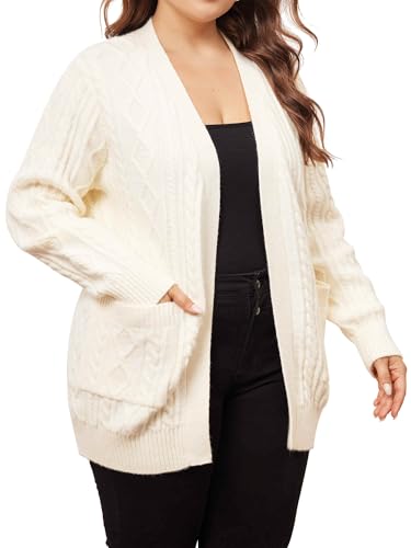 Image of Agnes Orinda Cardigan Sweaters for Women 2025 Plus Size Lightweight Long Sleeve Open Front Sweaters with Pockets