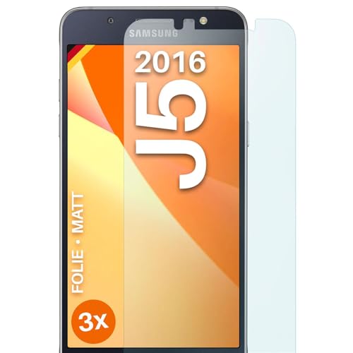 moex FlexProtect matte Schutzfolie für Samsung Galaxy J5 (2016) Bildschirmschutz Folie matt gegen Reflexionen, Anti Reflex Handyfolie mit Sonnenschutz, Kompatibel mit jeder Handyhülle, 3 Stück