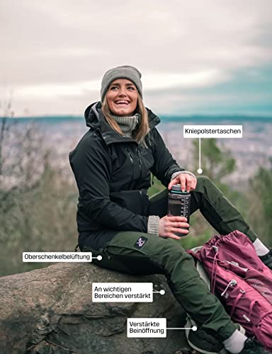 RevolutionRace Damen RVRC GP Pro Pants, Hose zum Wandern und für viele Outdoor-Aktivitäten, Forest Green, L